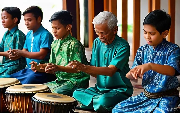 말레이시아 가믈란 음악 비하인드 스토리 - **Prompt: Majestic Malaysian Royal Gamelan Performance at Dusk**
    A grand and serene scene depict...