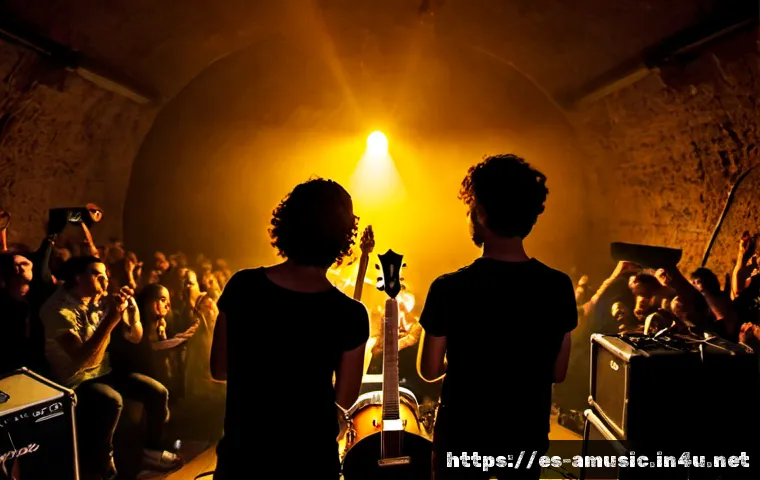 중국 인디 밴드의 대표곡  Perfect Day   by Carsick Cars - Photorealistic indie rock trio performing in a small underground music venue in Madrid, electric gui...